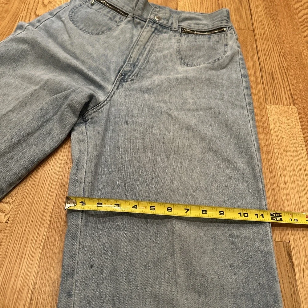 Wanted Jeans Womens 9 Blue Embroidered Medium Wash Wide Leg‎ Baggy y2K 90s